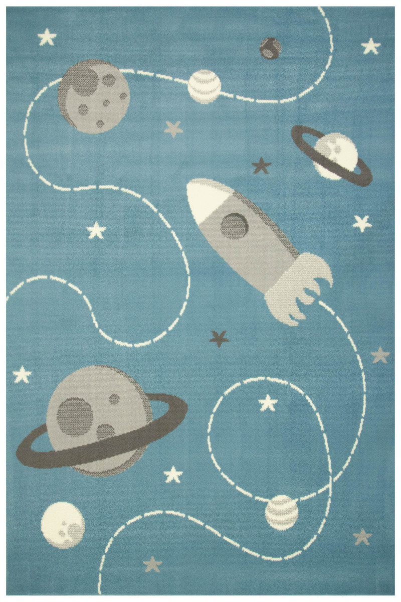 Dětský koberec Kids 534547/95822 Sky, světle modrý, vesmír