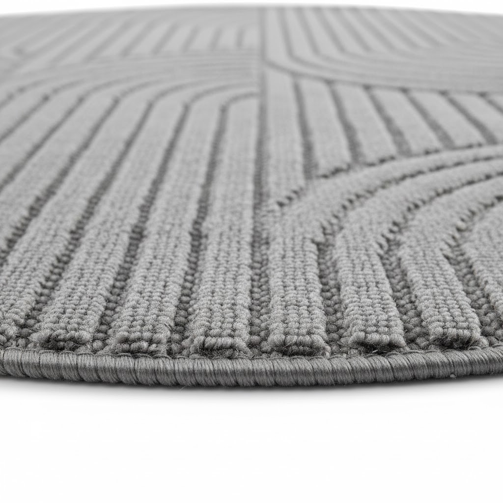 Koberec Helix geometrický, šedý kruh