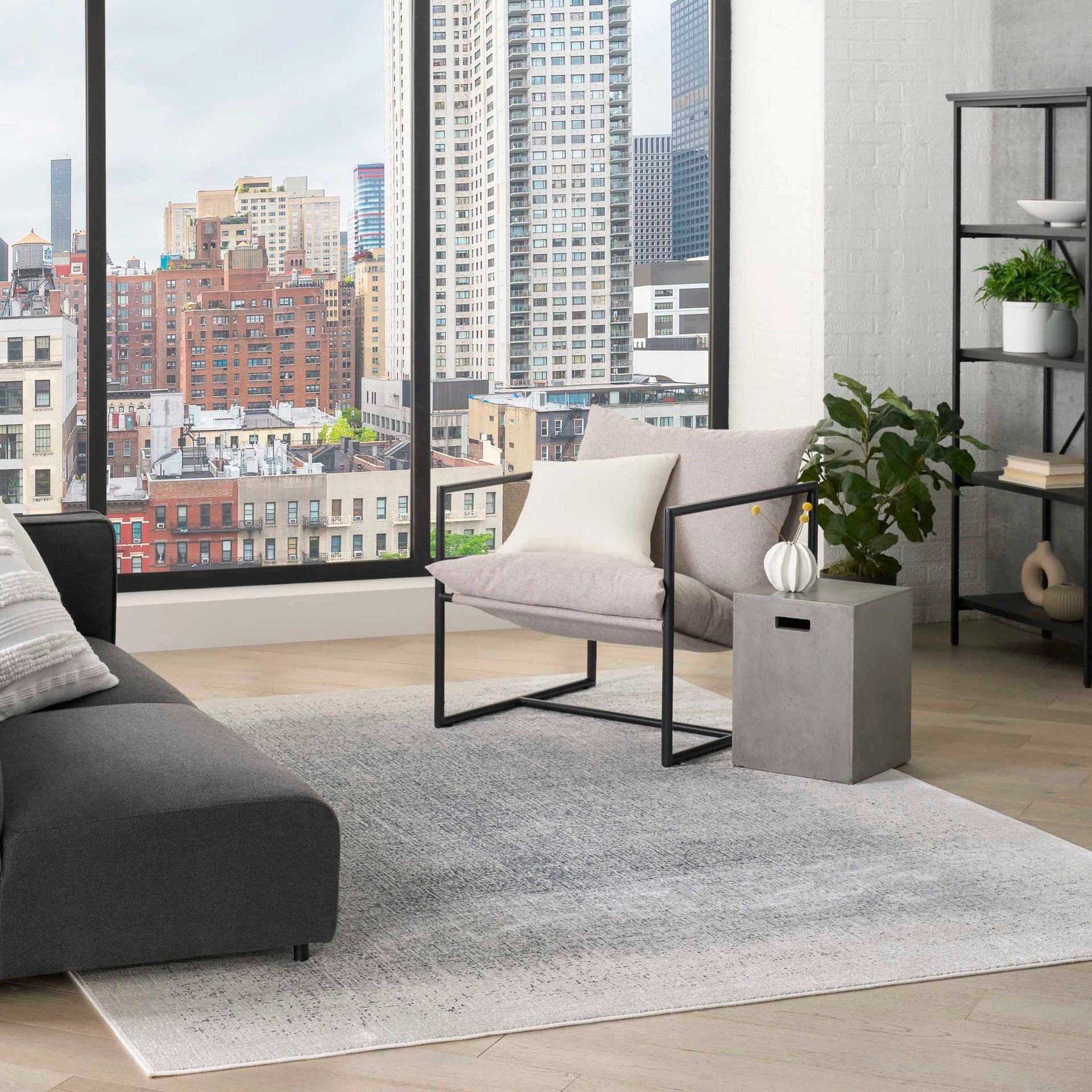 Koberec DKNY Grand Street GRN03 sloní kost / modrý