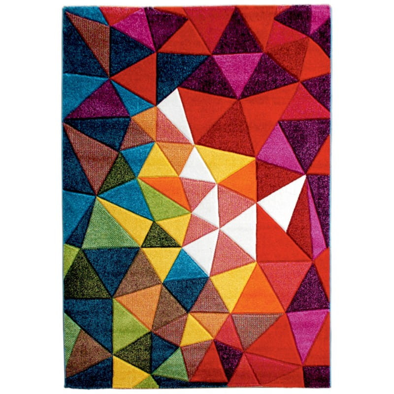 Koberec Folk 3D trojúhelníky multikolor