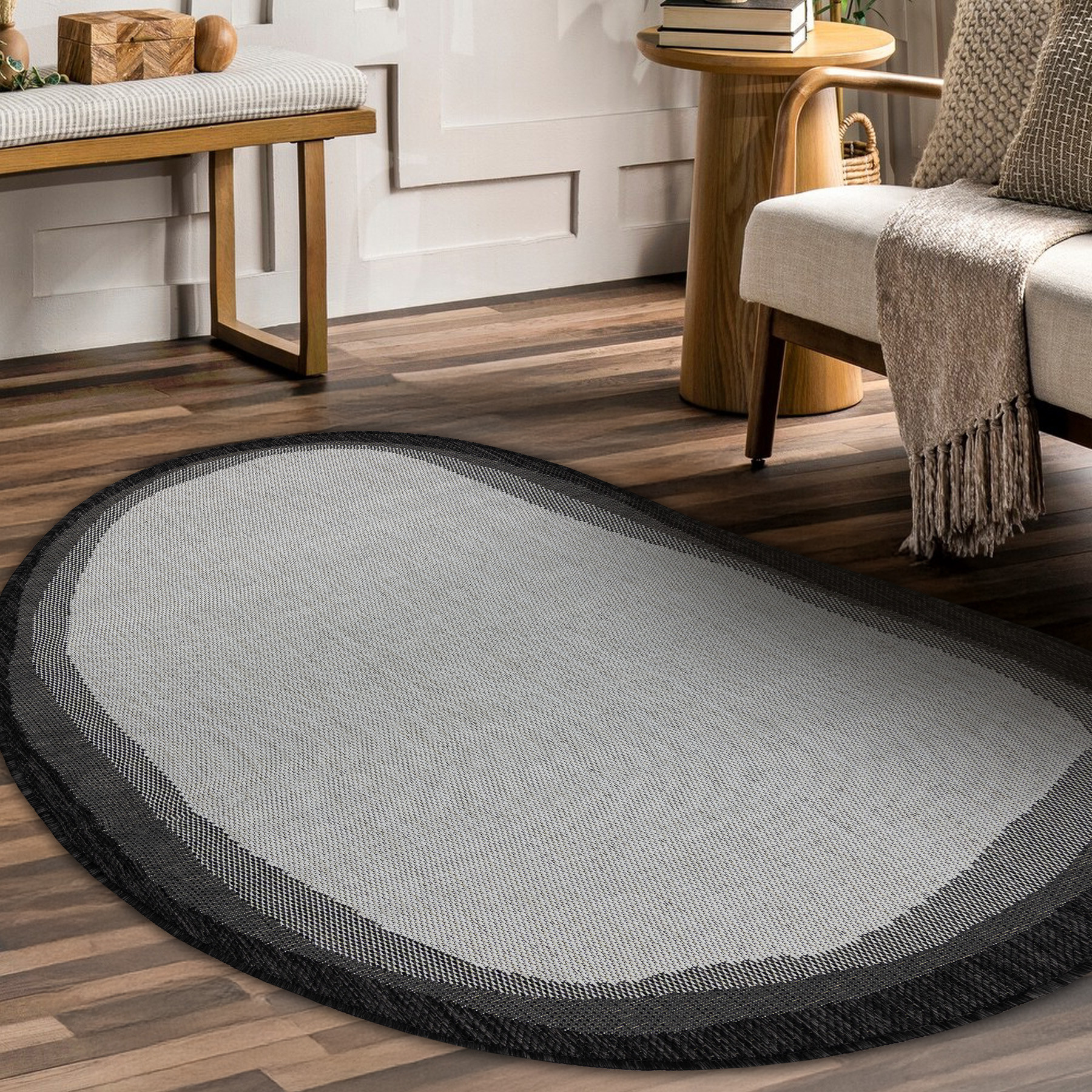 Koberec ORGANIC 2123 / krémový / černý / naturální