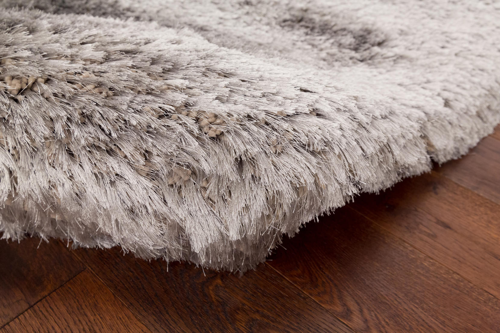 Koberec Plush Shaggy stříbrný