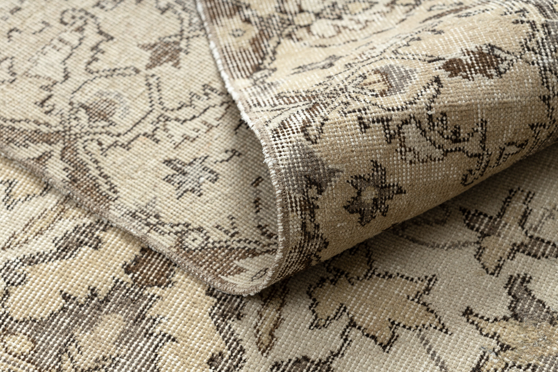 Ručně tkaný vlněný koberec Vintage 10311 rám / ornament, béžový