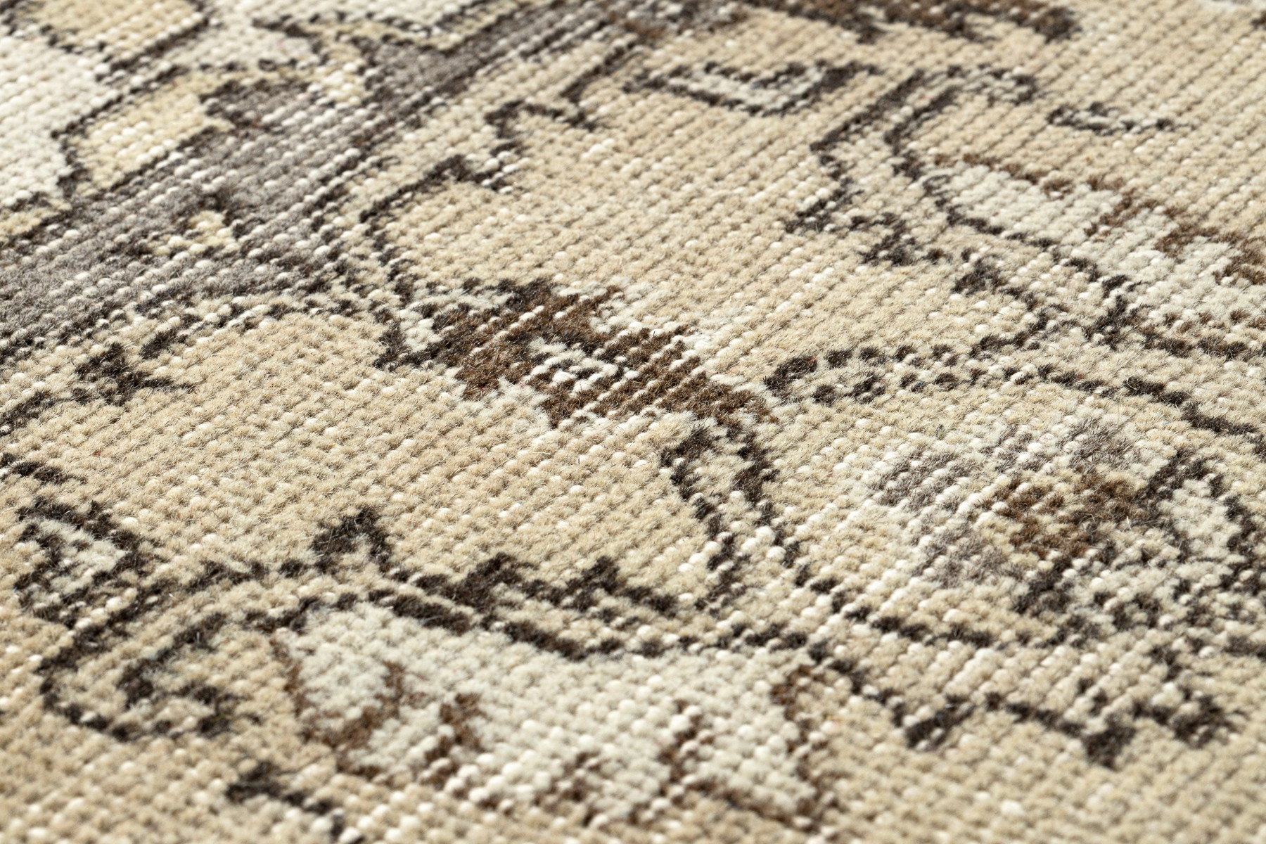 Ručně tkaný vlněný koberec Vintage 10311 rám / ornament, béžový