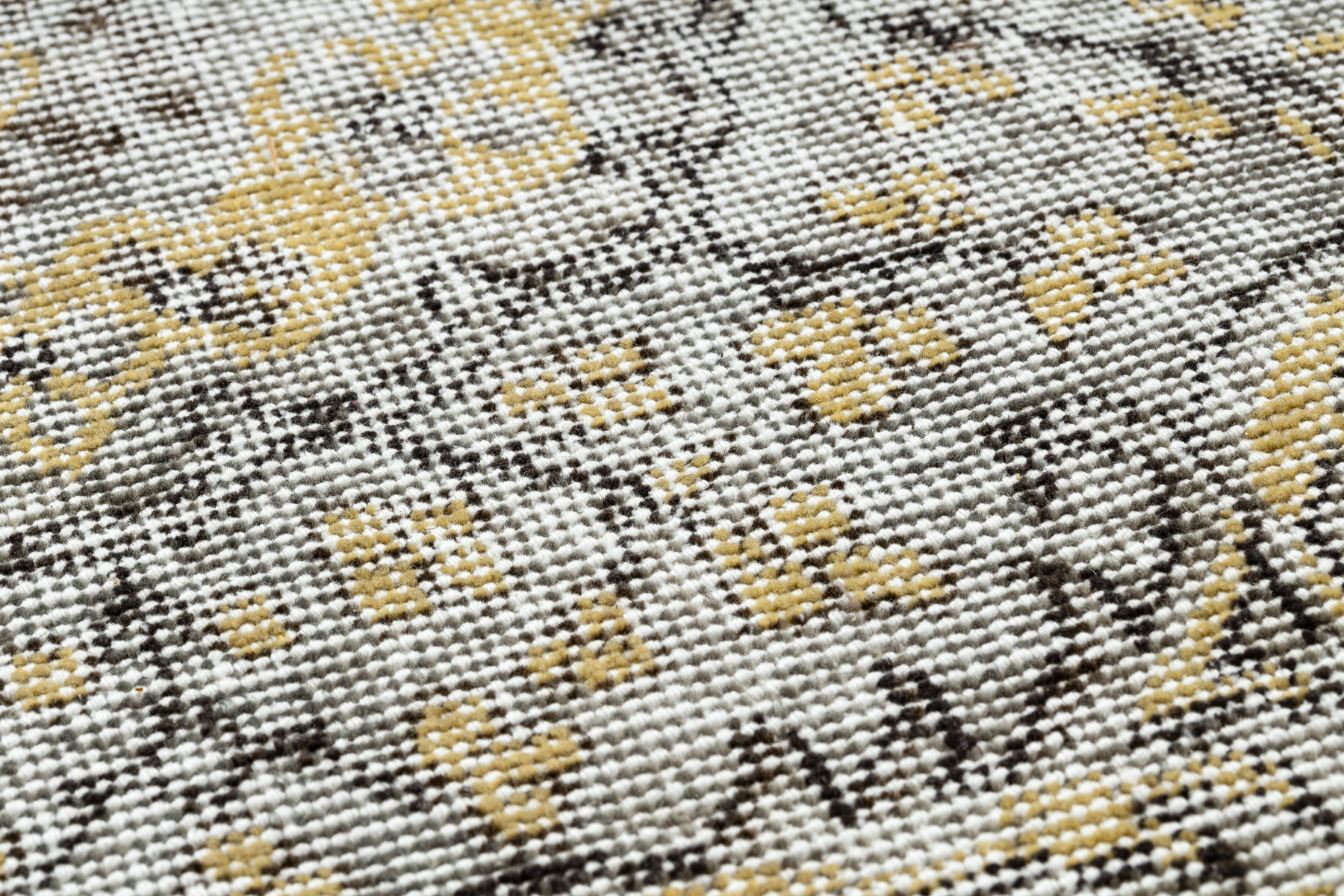 Ručně tkaný vlněný koberec Vintage 10432 rám / ornament, béžový / žlutý