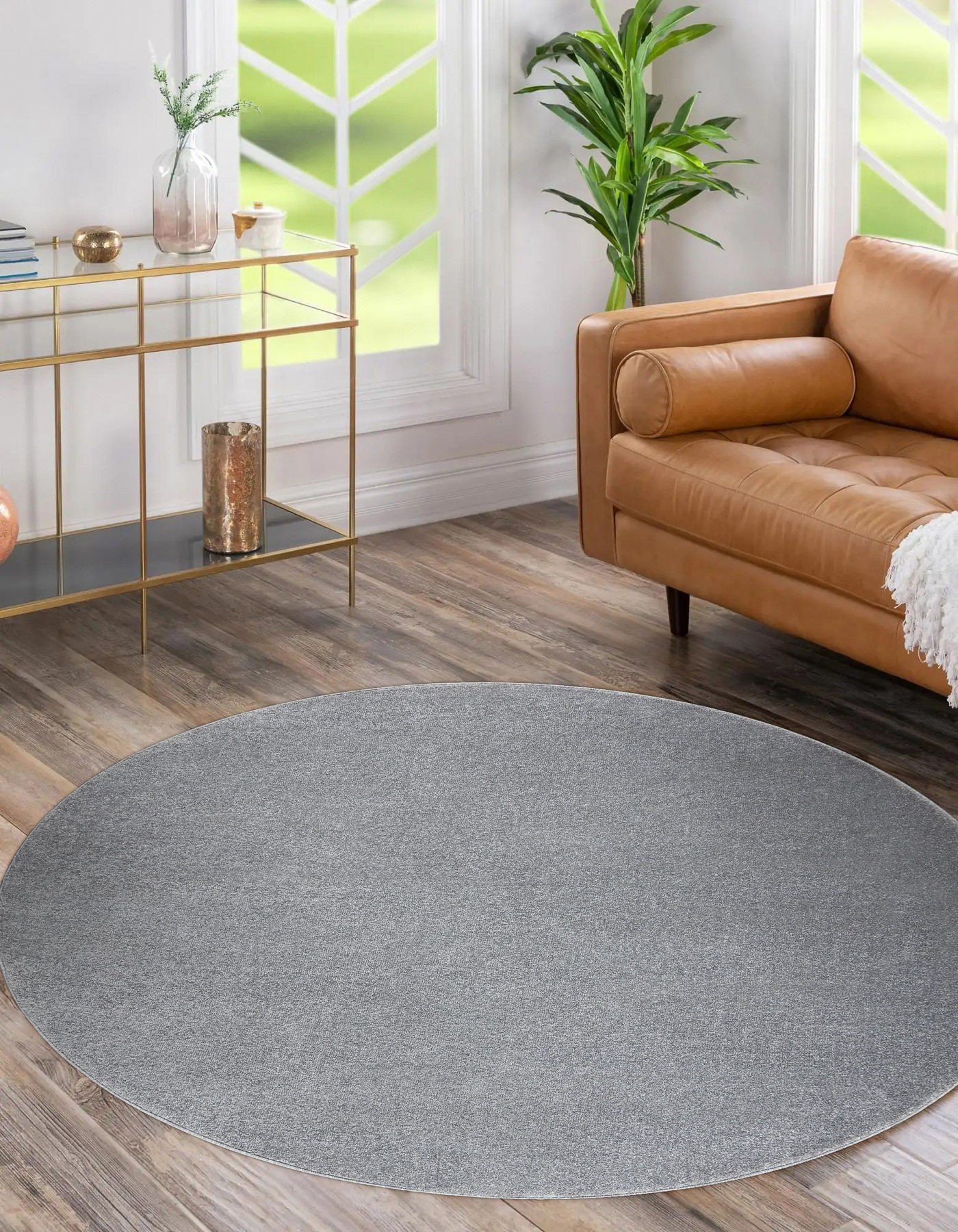 Koberec SOFTY šedý kruh