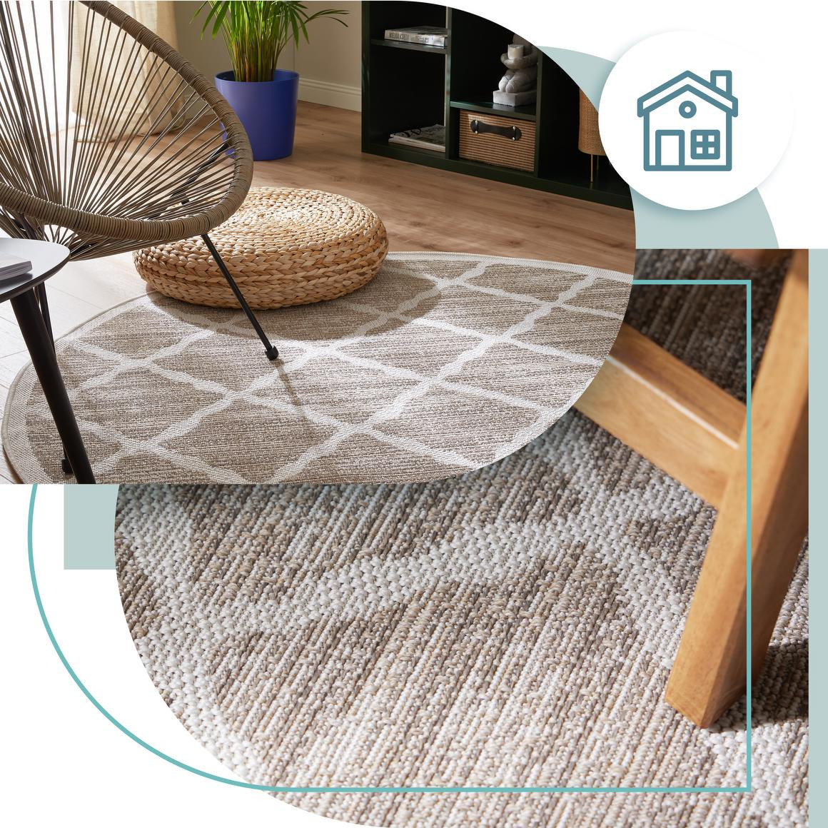 Koberec Adana Braid Grey kruh