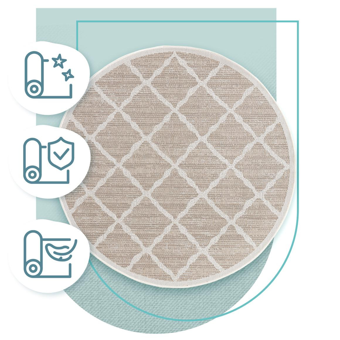 Koberec Adana Braid Grey kruh