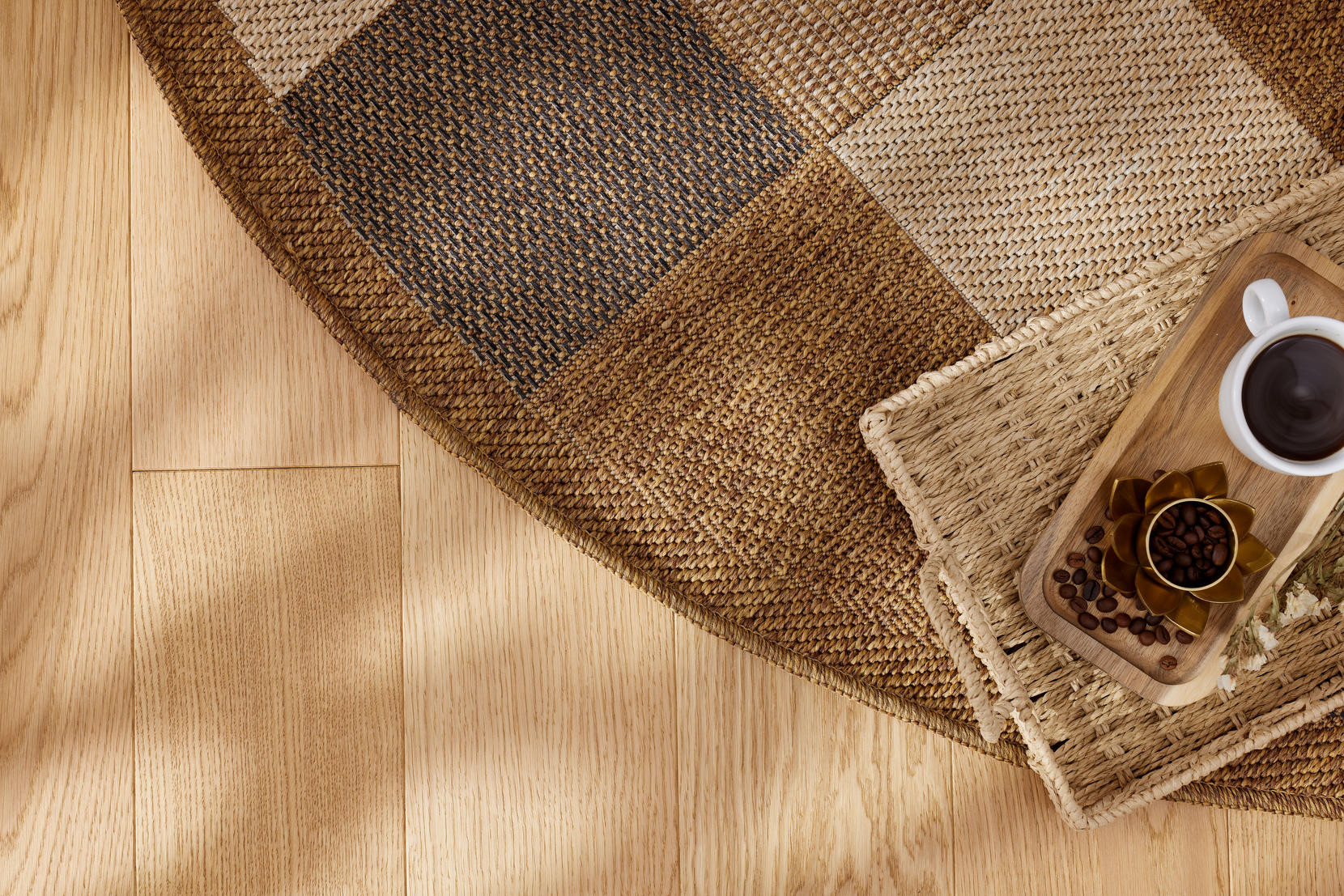 Koberec Adana Chess Beige kruh