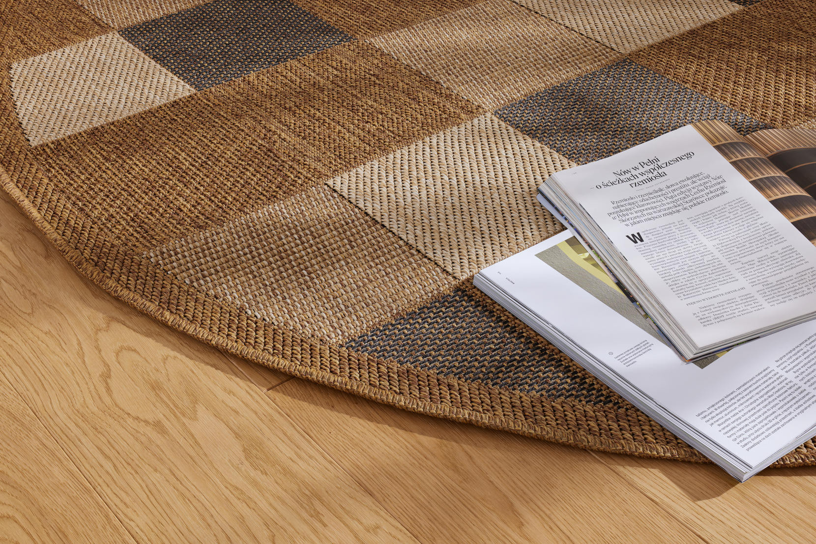 Koberec Adana Chess Beige kruh