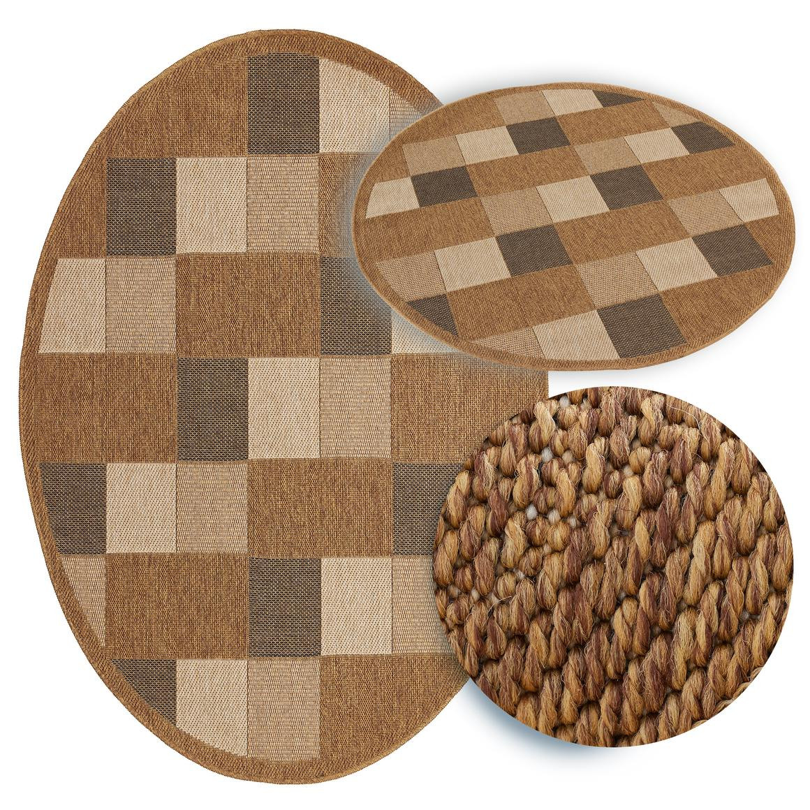 Koberec Adana Chess Beige kruh