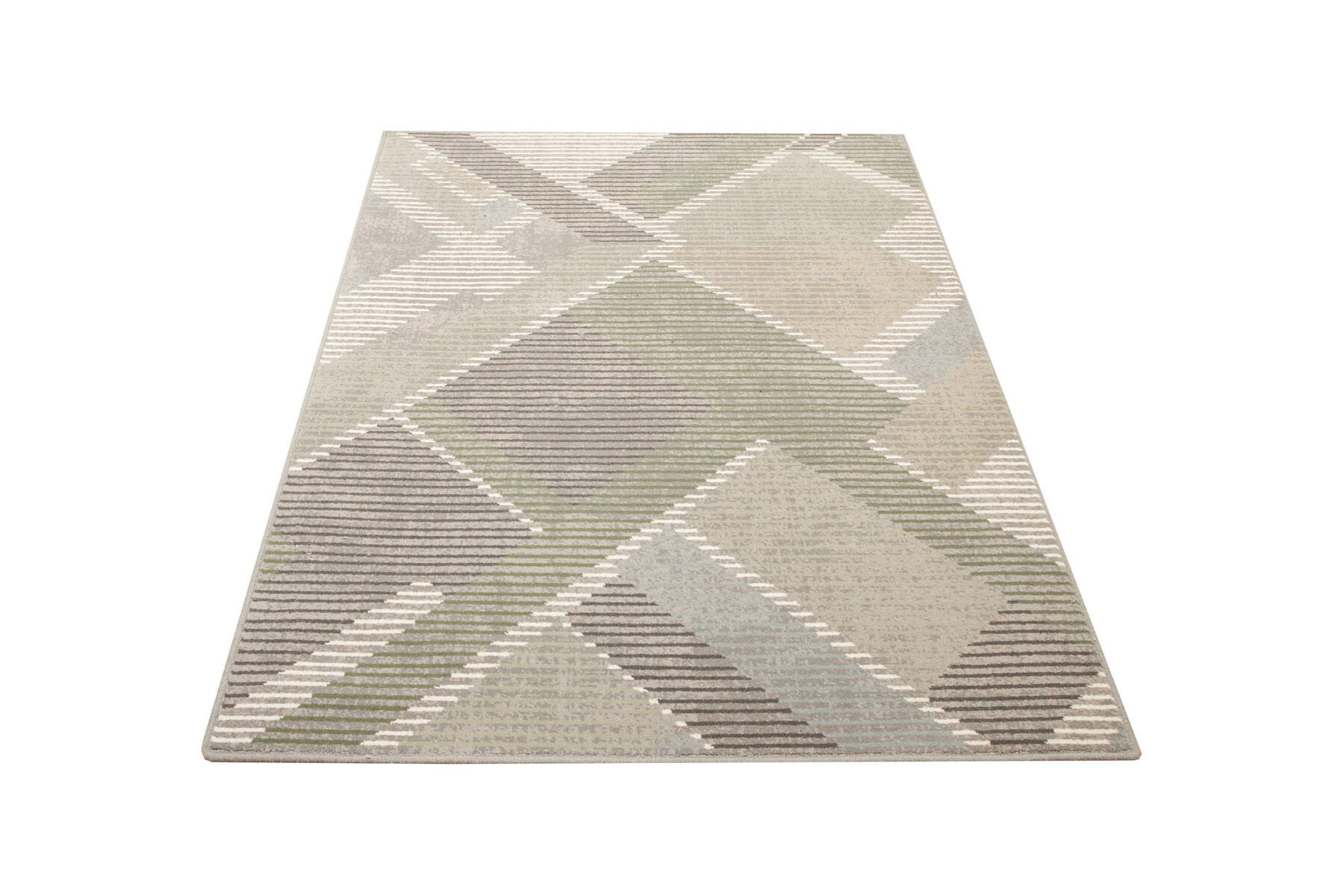 Koberec Ballata Elian Shale geometrický, šedý / zelený