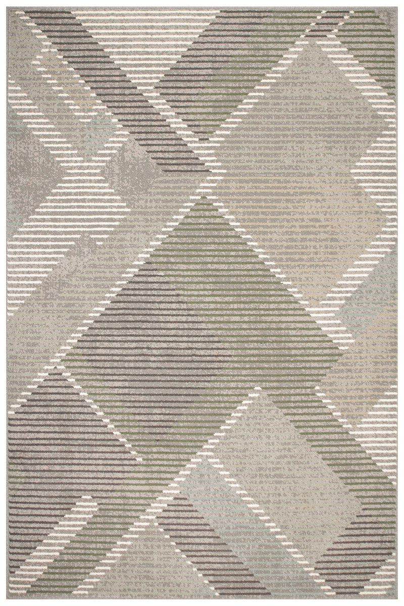 Koberec Ballata Elian Shale geometrický, šedý / zelený