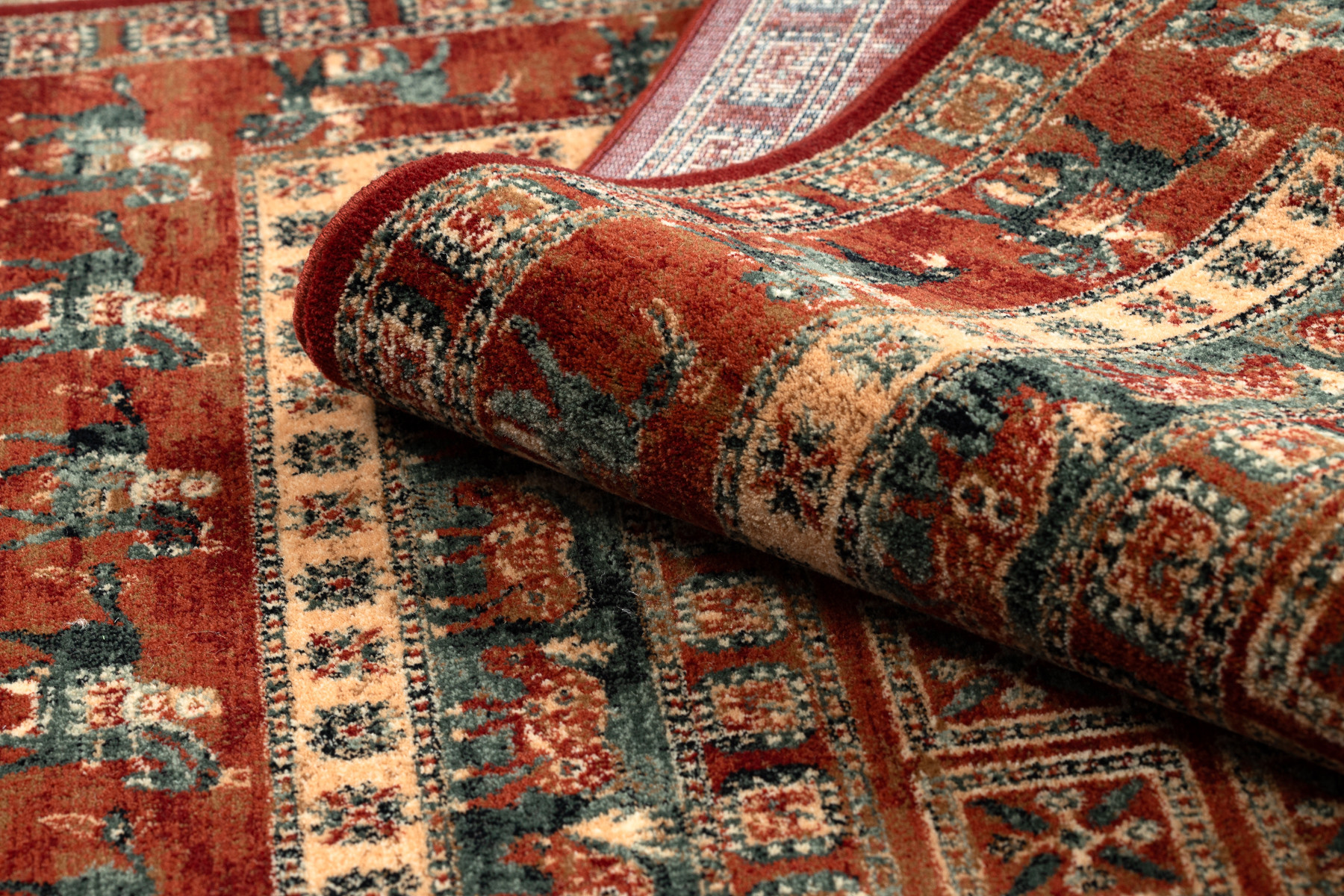 Koberec KASHQAI 4301 300 orientální / rám, terakota / zelený