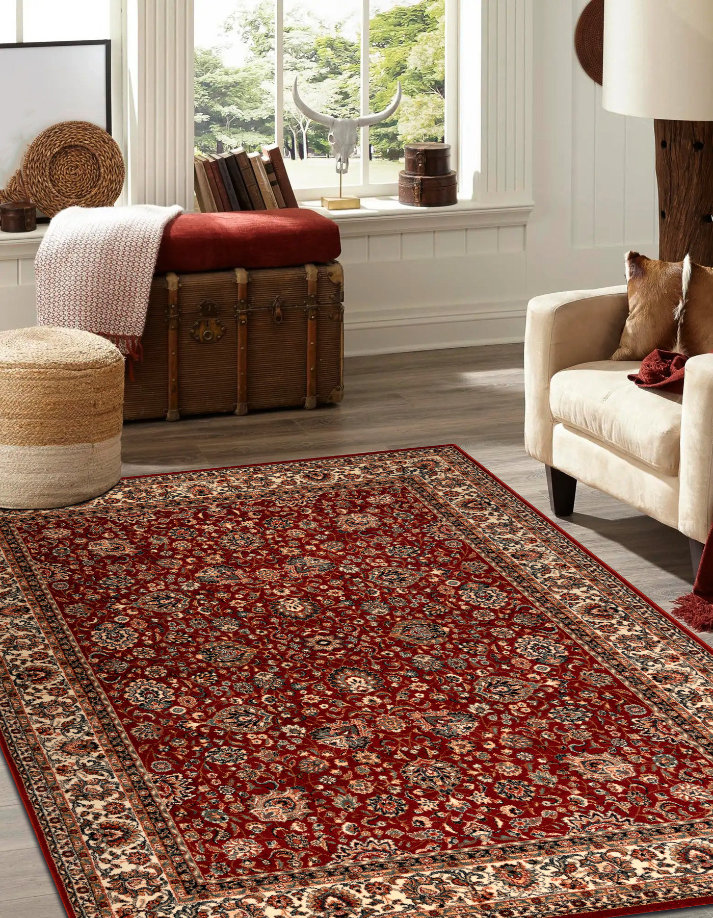 Koberec KASHQAI 4362 302 ornament, bordó / béžový