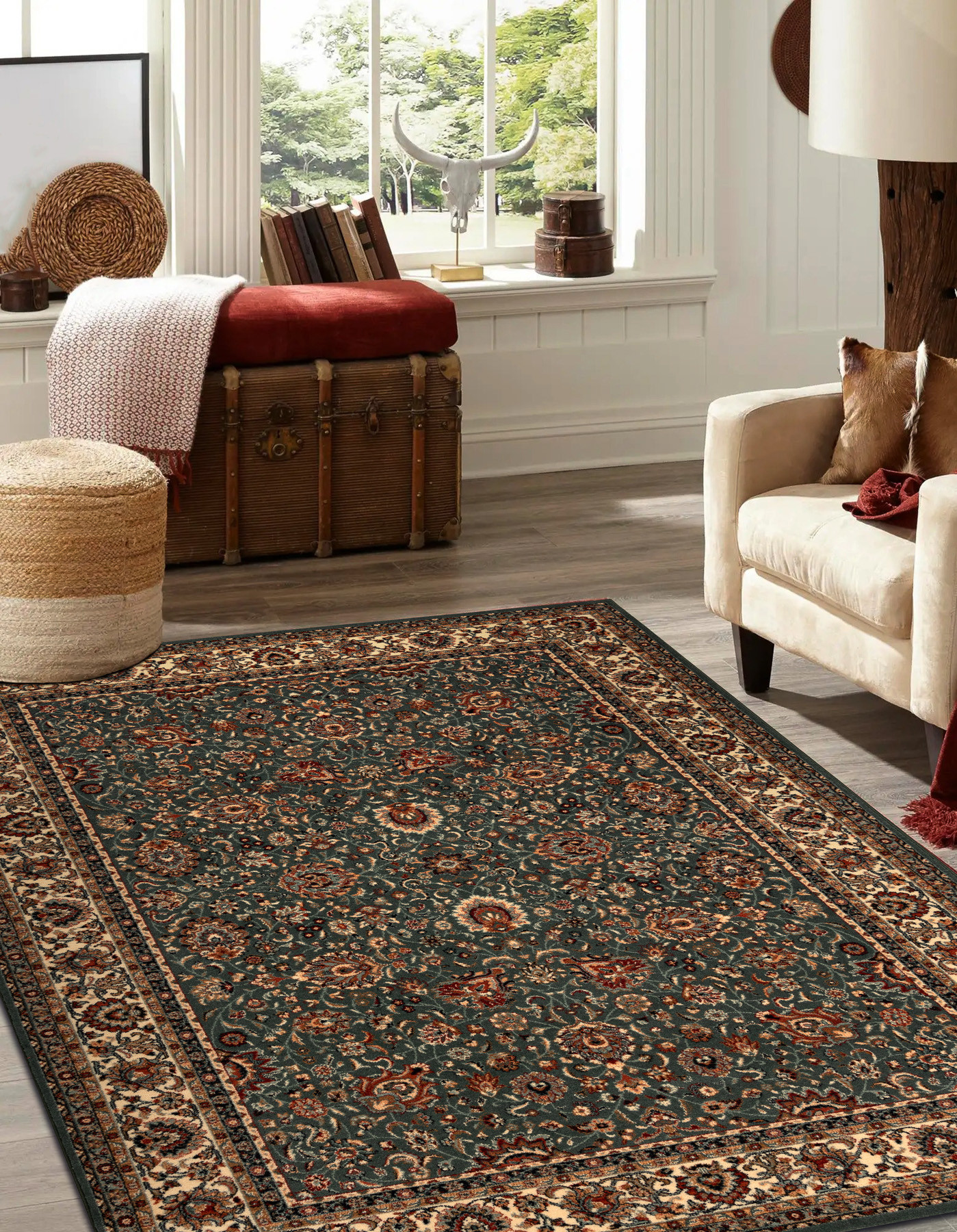 Koberec KASHQAI 4362 410 zelený / béžový