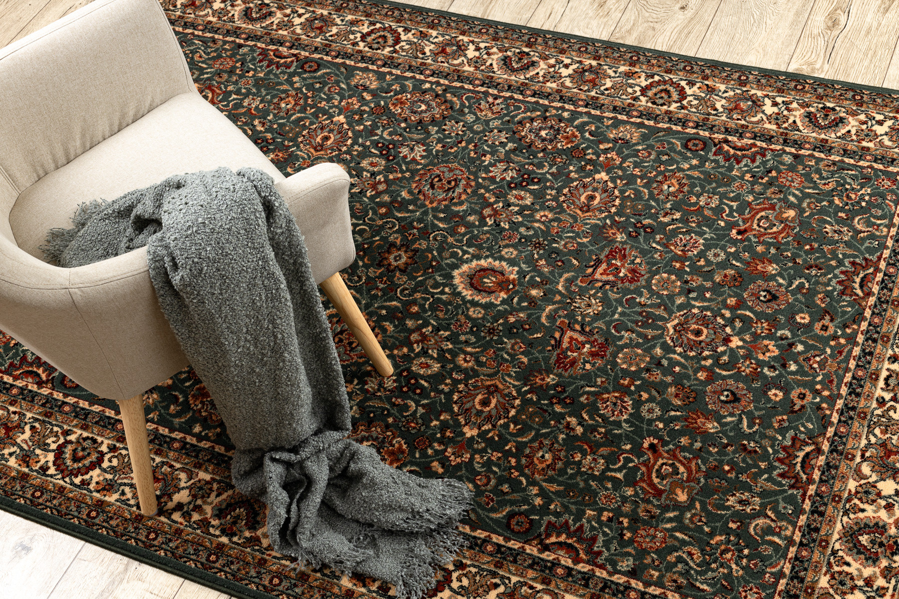 Koberec KASHQAI 4362 410 zelený / béžový