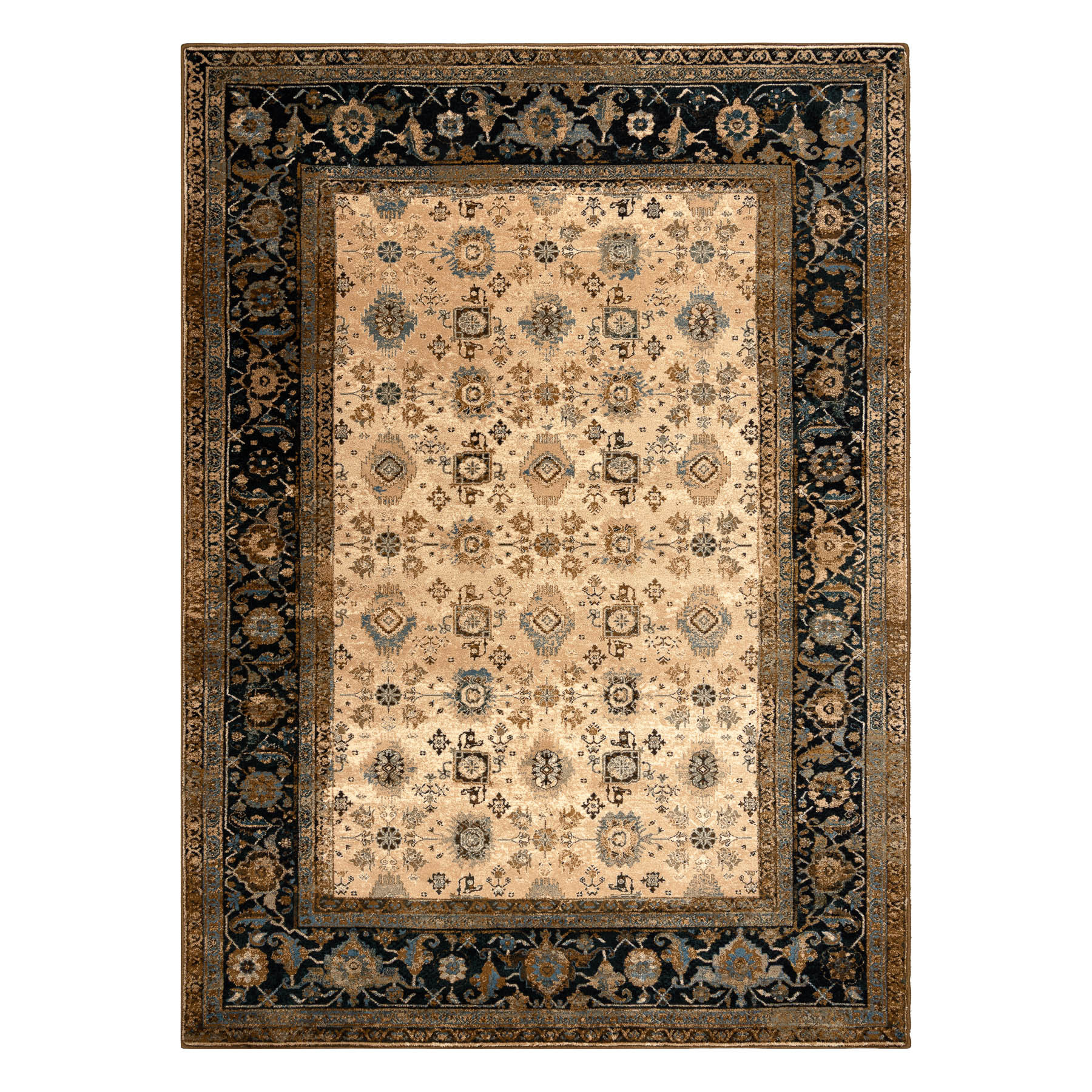 Koberec OMEGA AVILA Ornament rám, hnědý