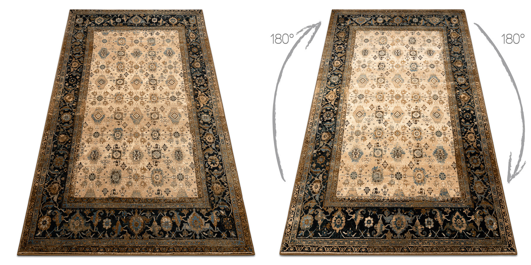 Koberec OMEGA AVILA Ornament rám, hnědý