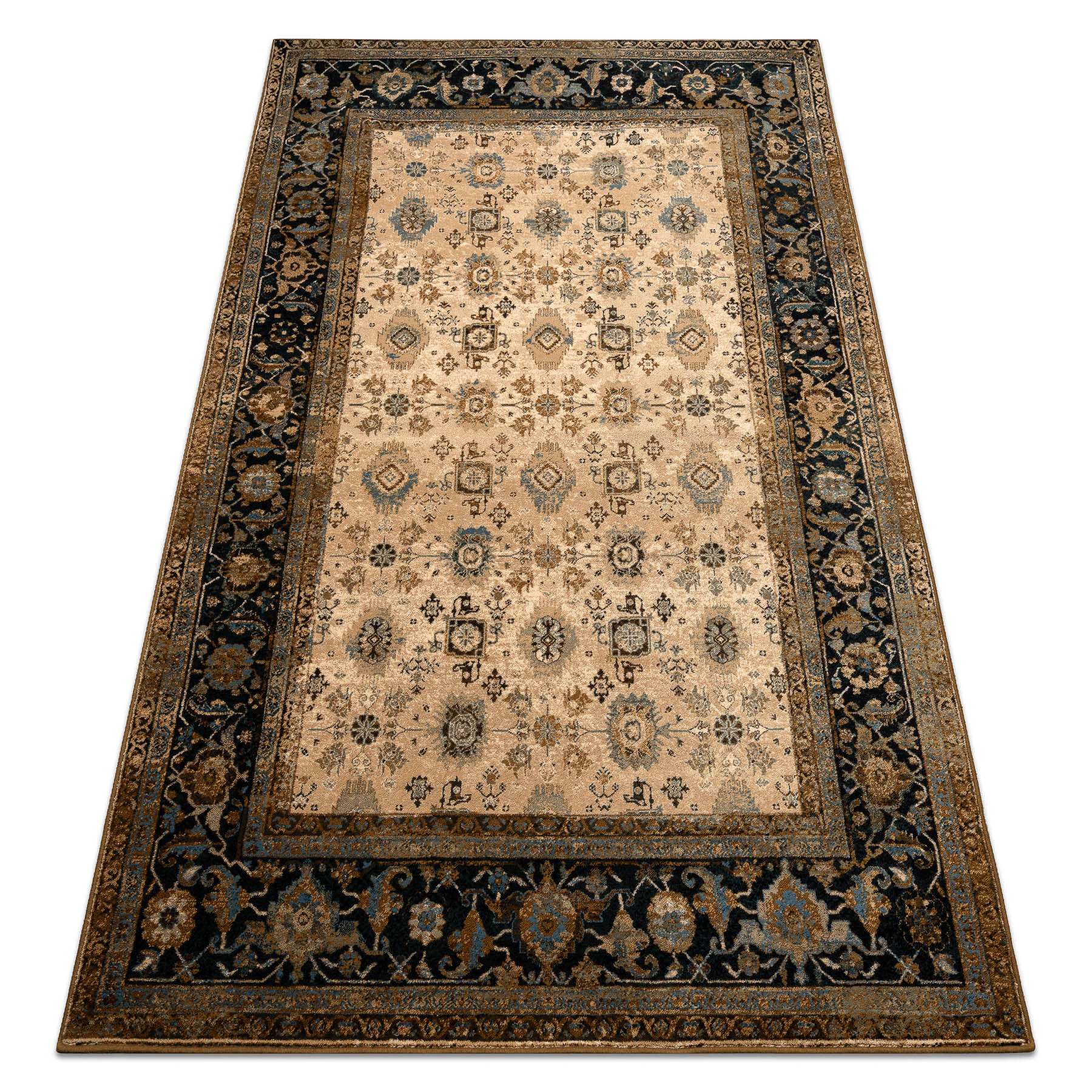 Koberec OMEGA AVILA Ornament rám, hnědý