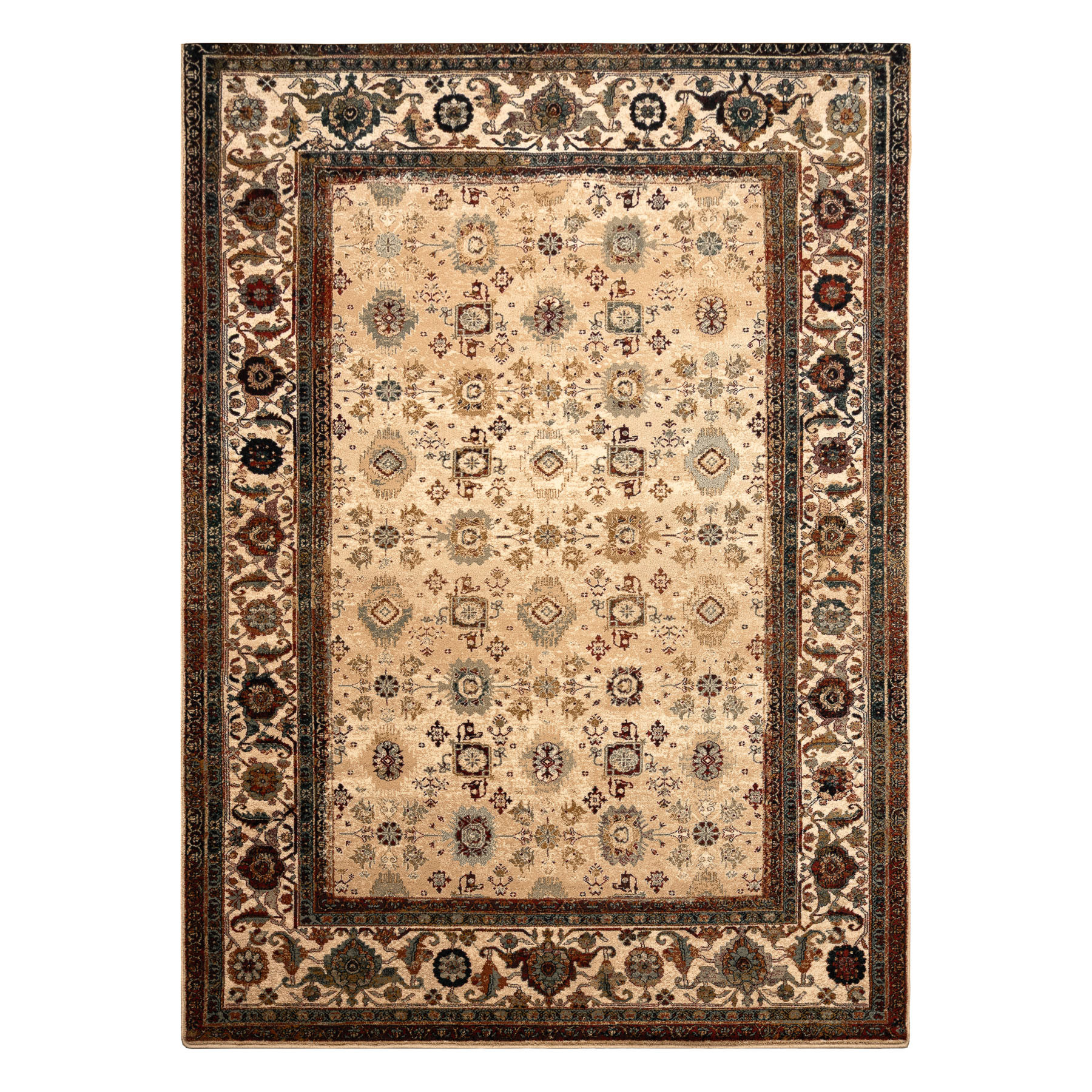 Koberec OMEGA AVILA Ornament rám, béžový