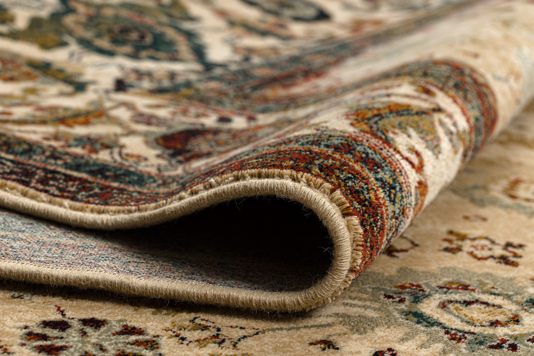 Koberec OMEGA AVILA Ornament rám, béžový