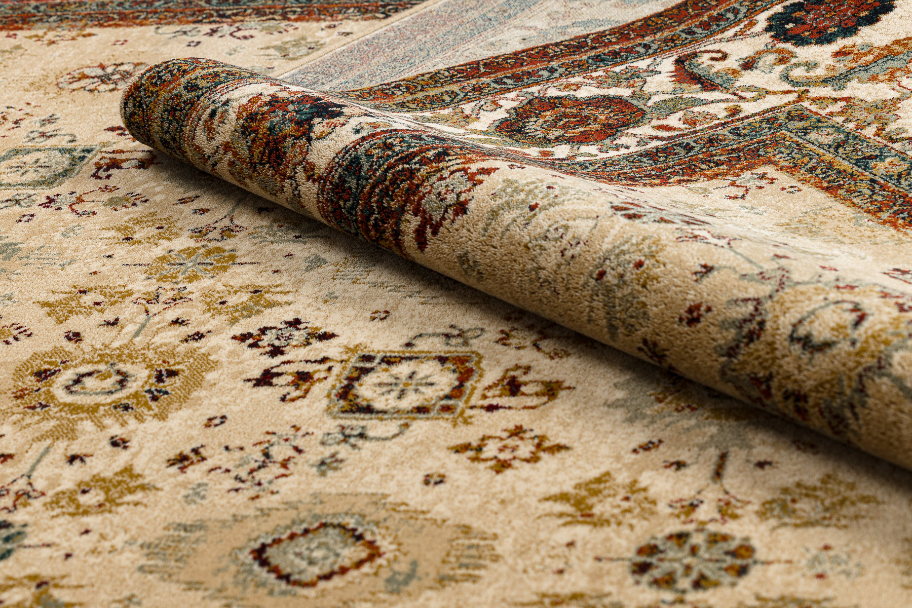 Koberec OMEGA AVILA Ornament rám, béžový