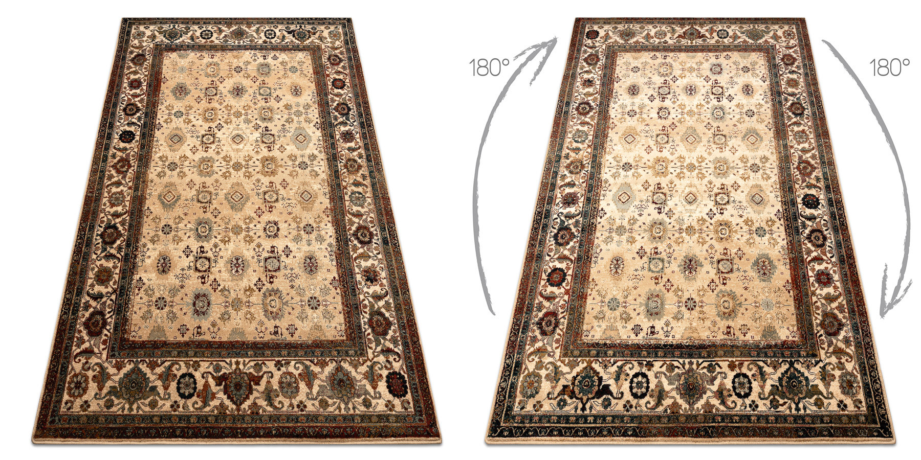 Koberec OMEGA AVILA Ornament rám, béžový