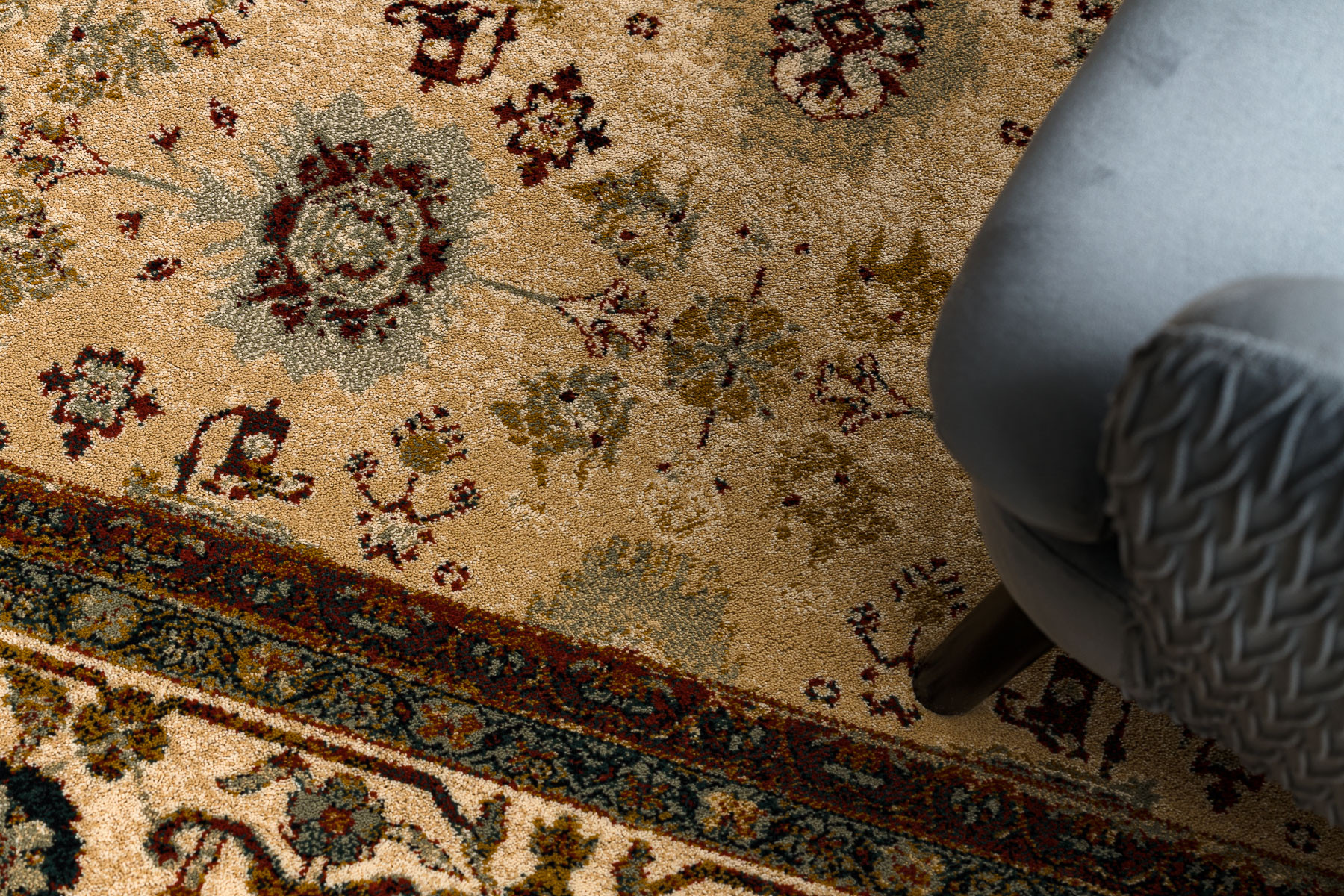 Koberec OMEGA AVILA Ornament rám, béžový