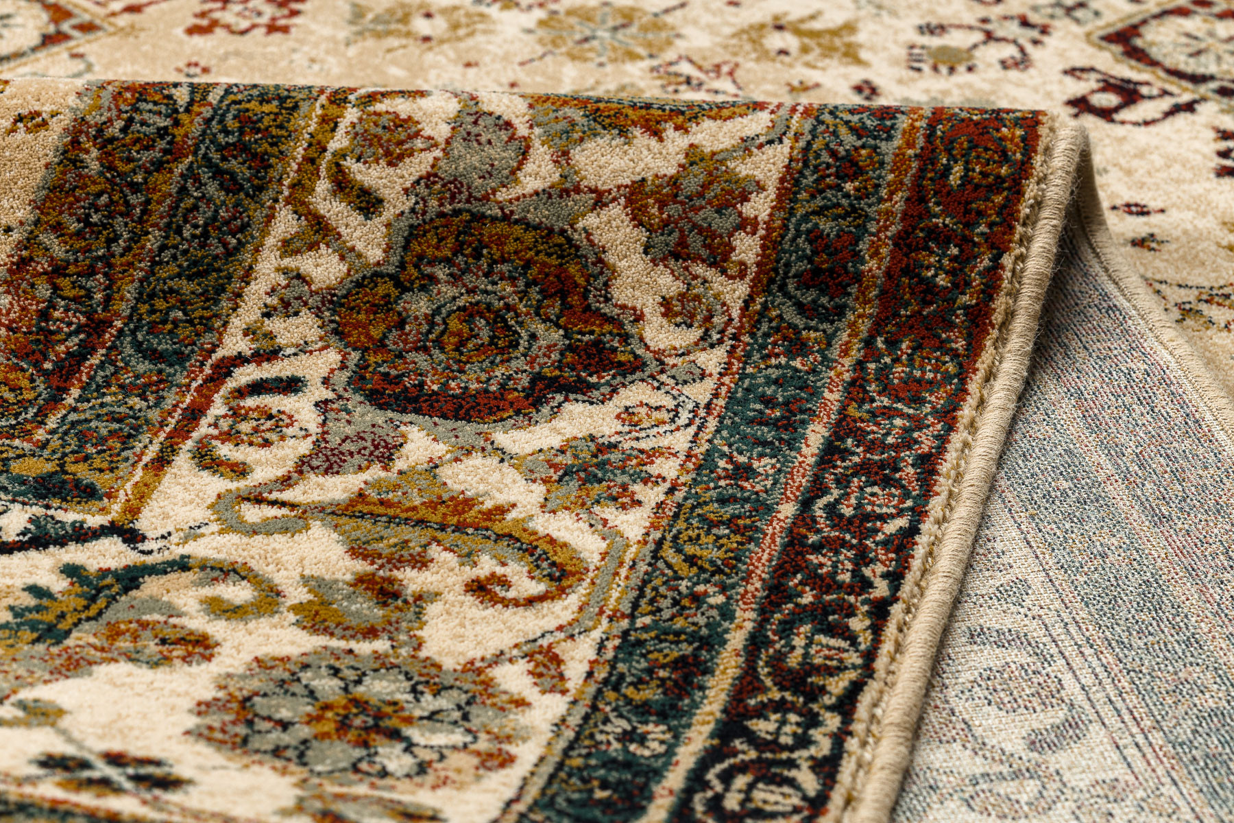 Koberec OMEGA AVILA Ornament rám, béžový