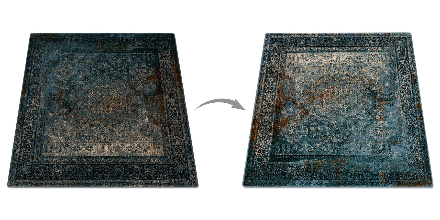 Koberec OMEGA MAMLUK Vintage rozeta, tmavomodrý