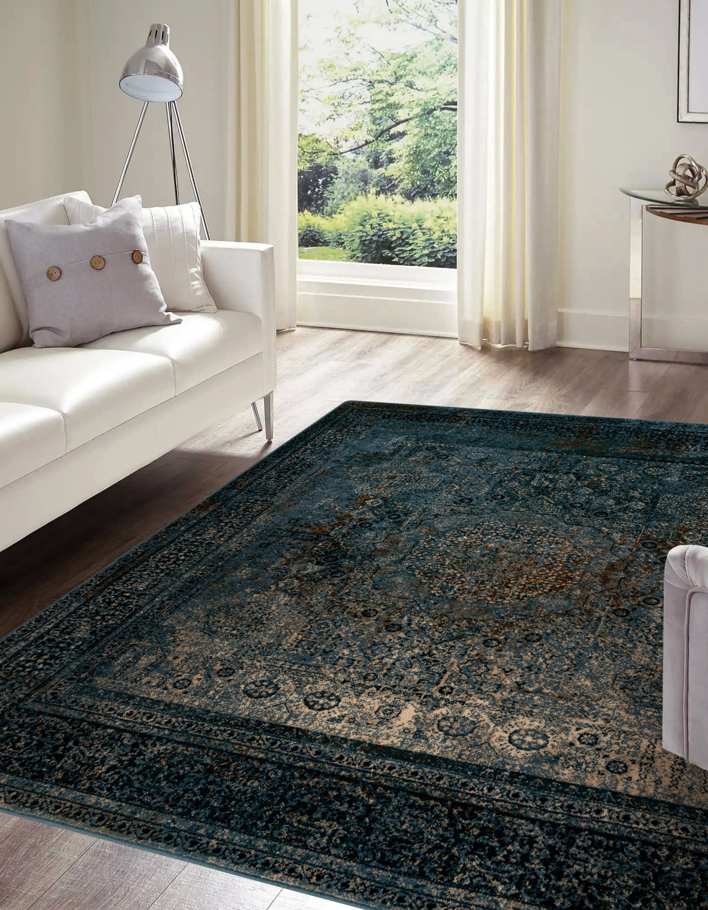 Koberec OMEGA MAMLUK Vintage rozeta, tmavomodrý