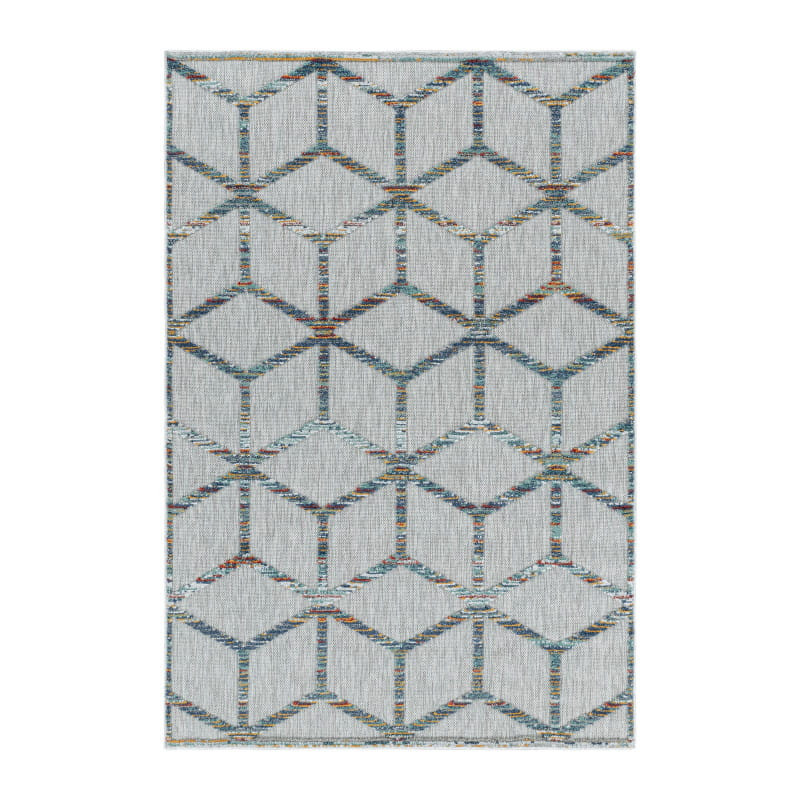 Šňůrkový koberec Bahama 3D romby multicolor