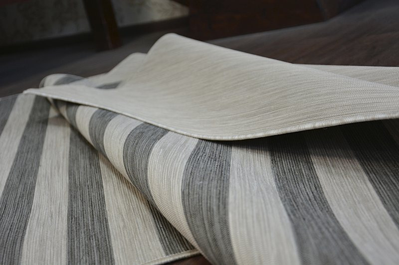 Exteriérový Oboustranný Koberec SIZAL DOUBLE  29205/095 Pásy černý bež/melanž béž