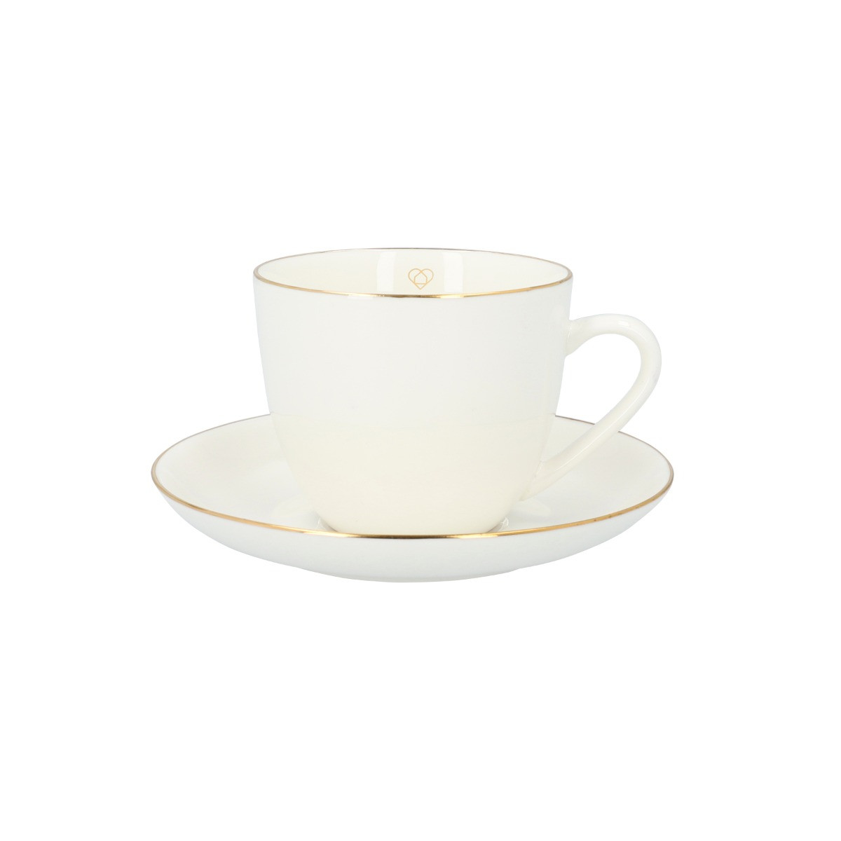 Šálek AURO s podšálkem, se zlatým okrajem ALL 992036 210 ml