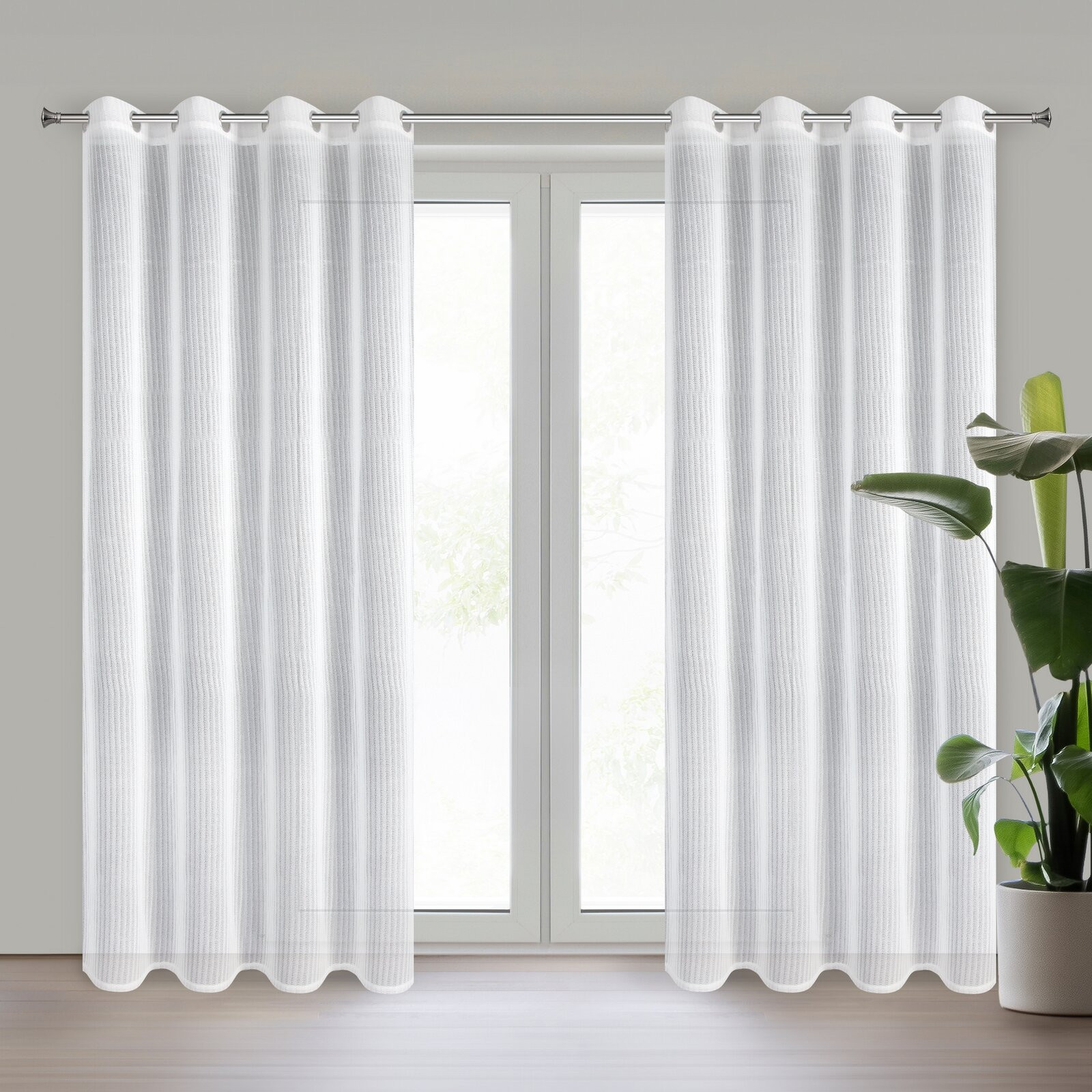 Hotová záclona ADRI bílá - na průchodkách