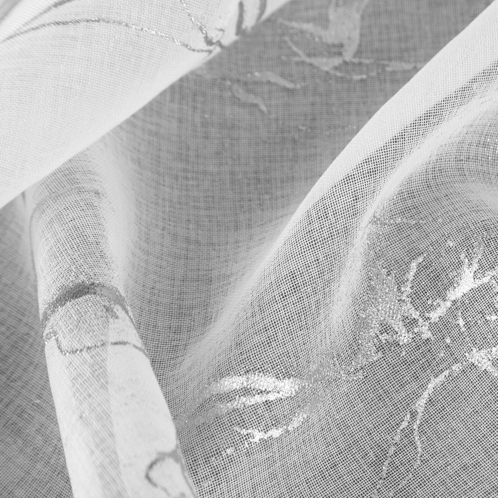 Hotová záclona ALINA bílá / stříbrná - na pásce