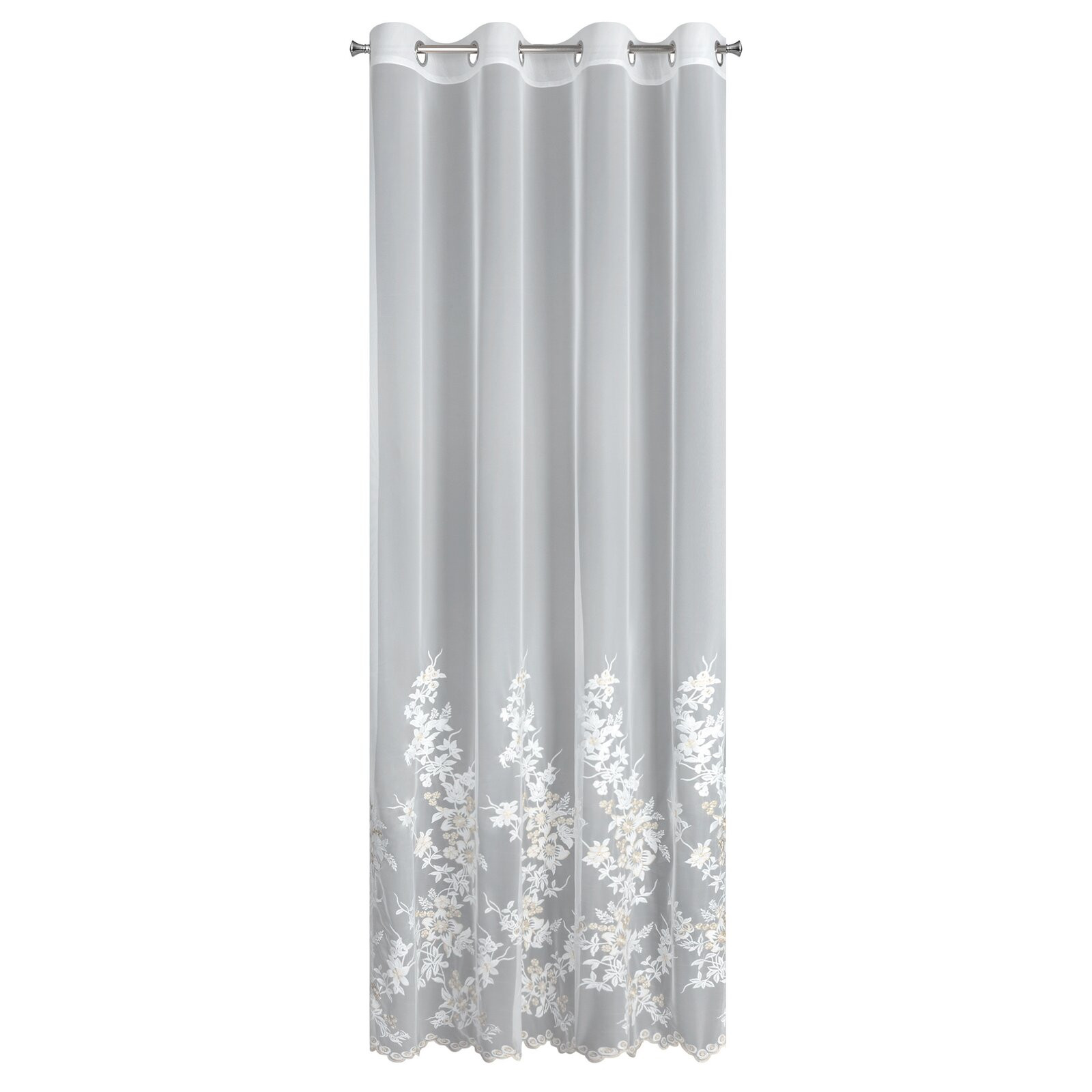 Hotová záclona ALIRA krémová / šampaňská - na průchodkách