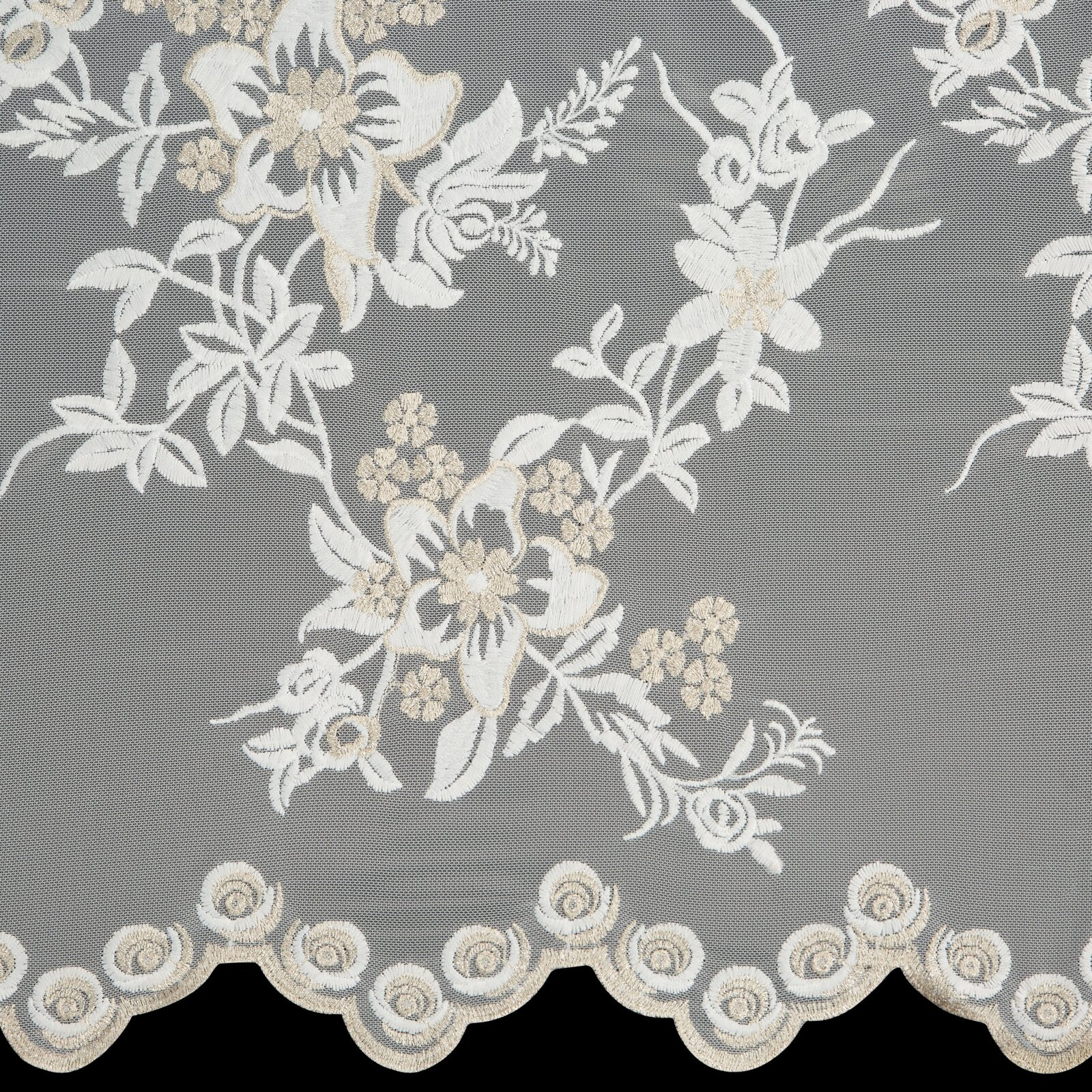 Hotová záclona ALIRA krémová / šampaňská - na průchodkách