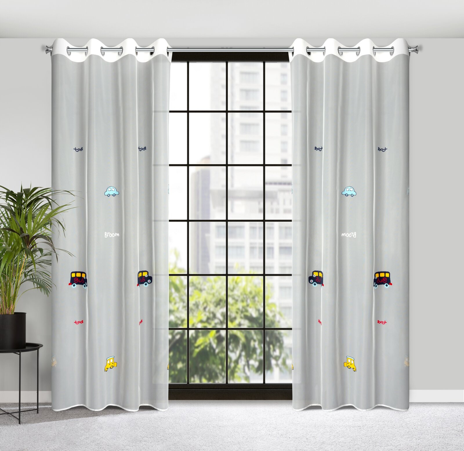 Hotová záclona ALVIN bílá - na průchodkách