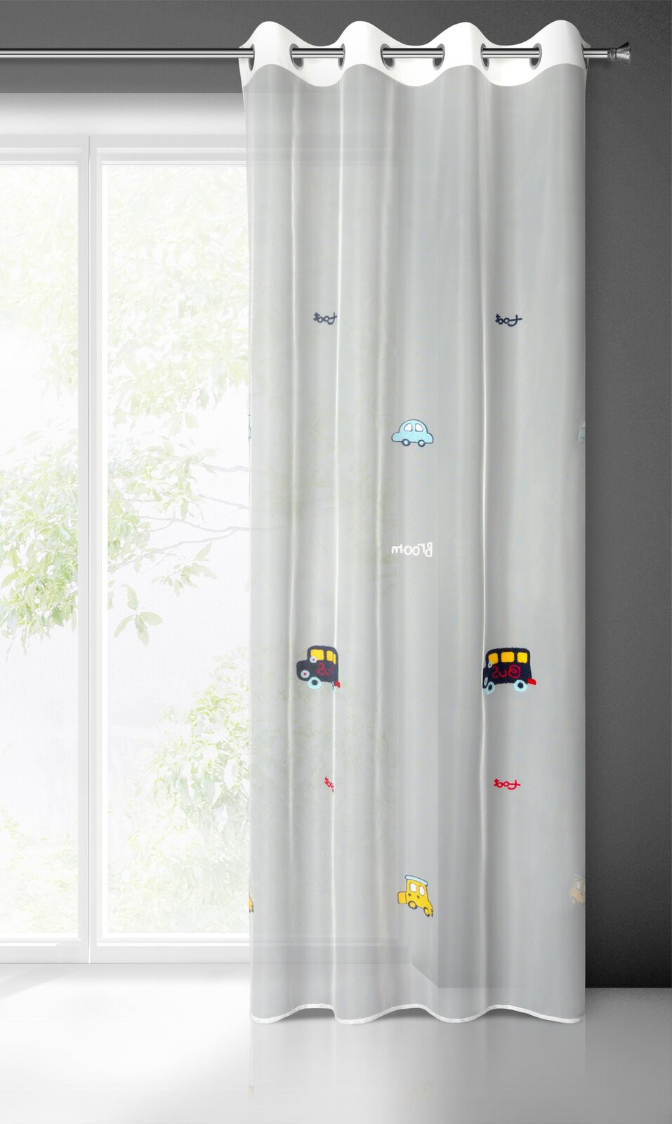 Hotová záclona ALVIN bílá - na průchodkách