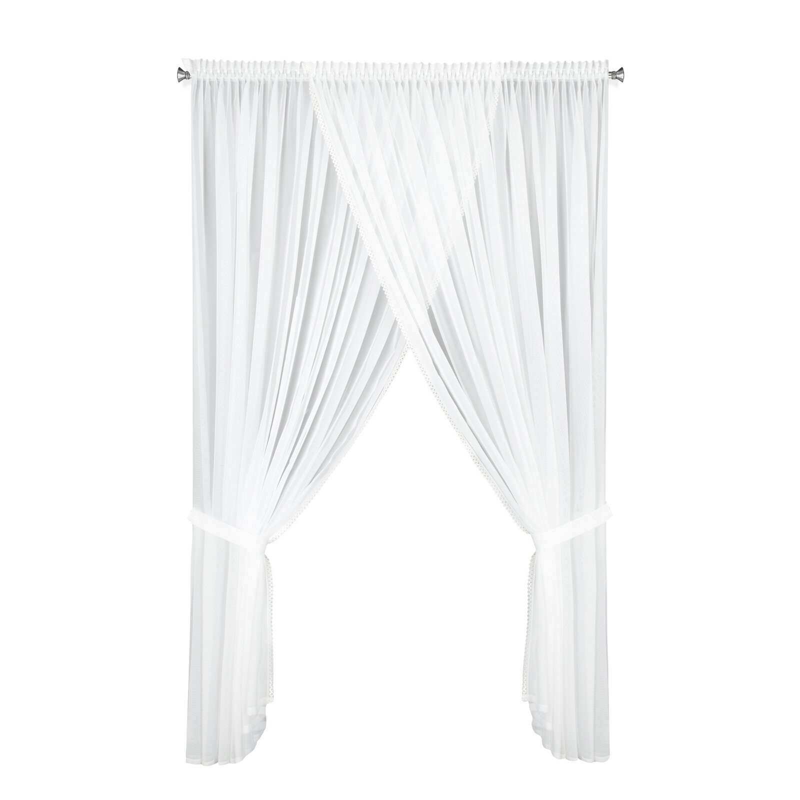 Hotová záclona CAROLINE bílá - na pásce
