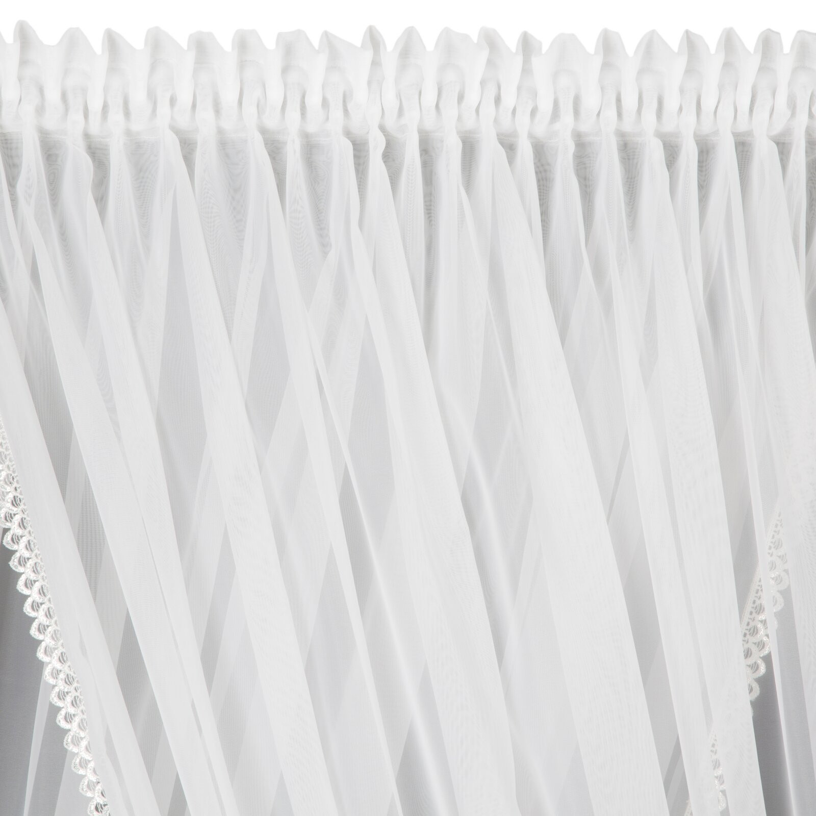 Hotová záclona CAROLINE bílá - na pásce