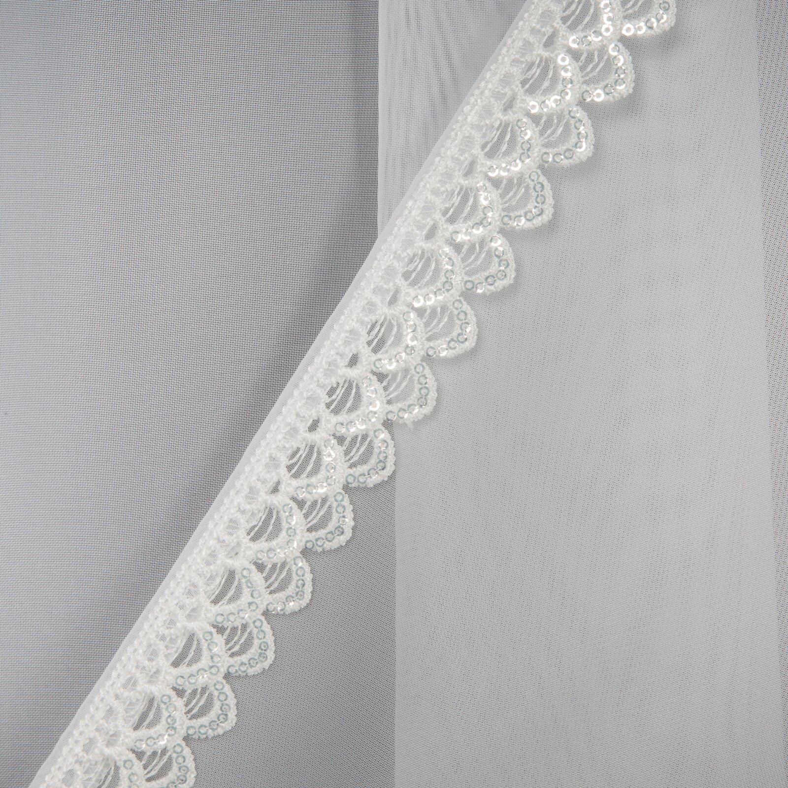 Hotová záclona CAROLINE bílá - na pásce