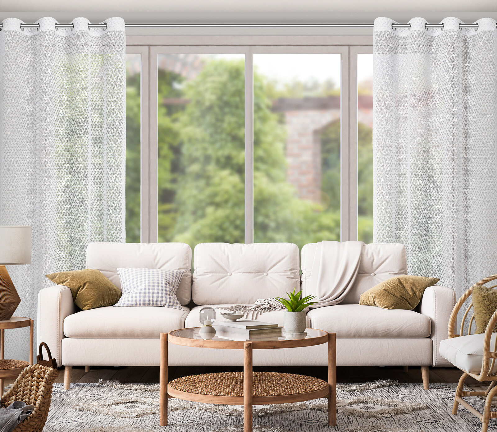 Hotová záclona CINDY bílá - na průchodkách