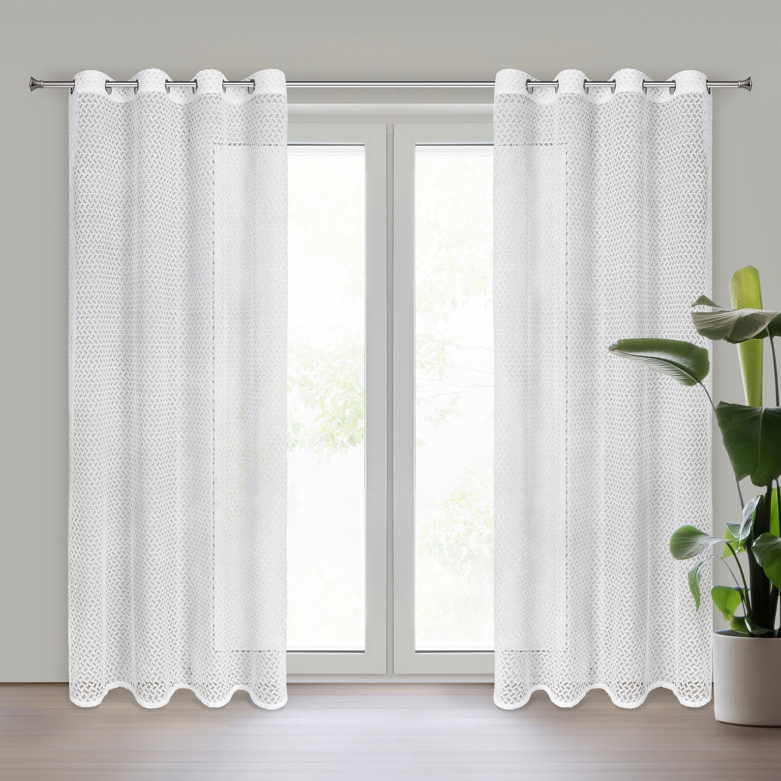 Hotová záclona CINDY bílá - na průchodkách