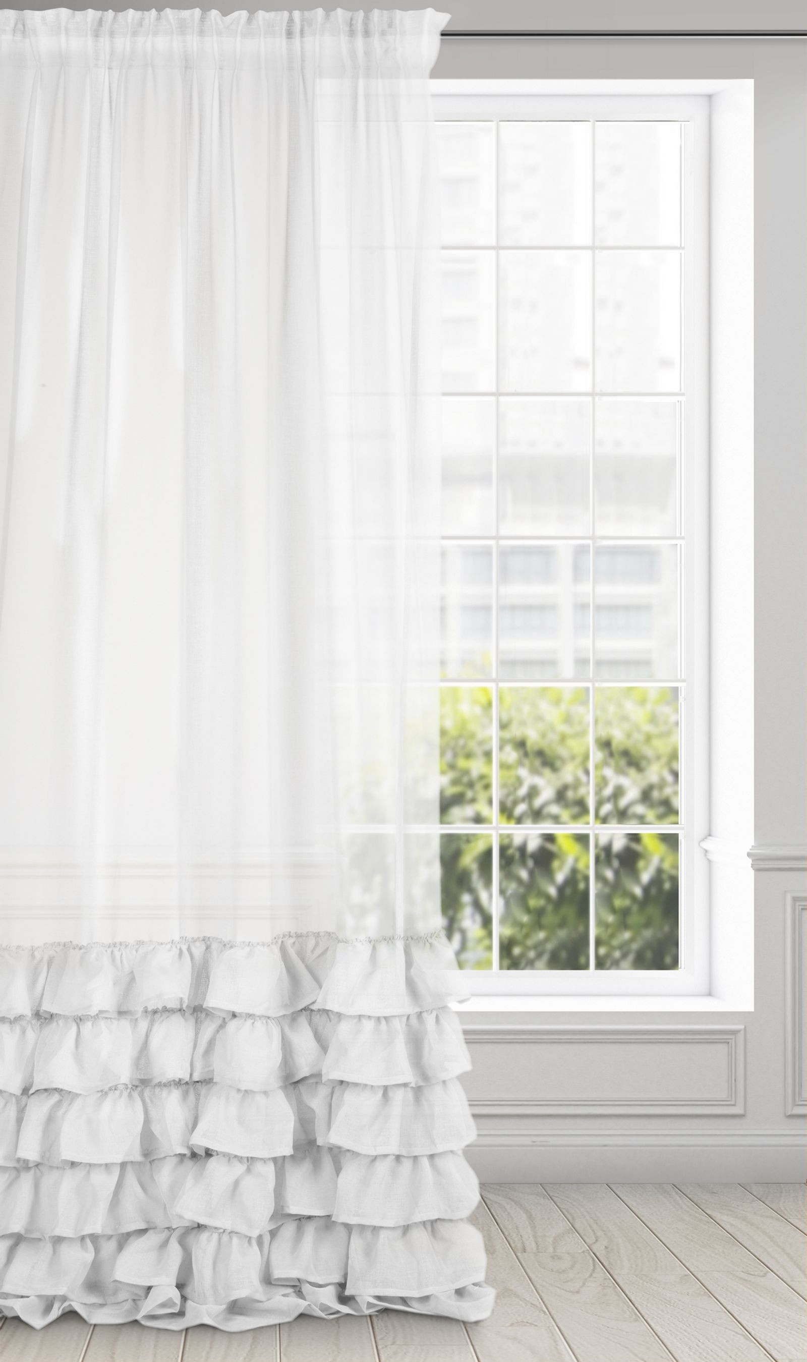 Hotová záclona DOLLY bílá - na pásce