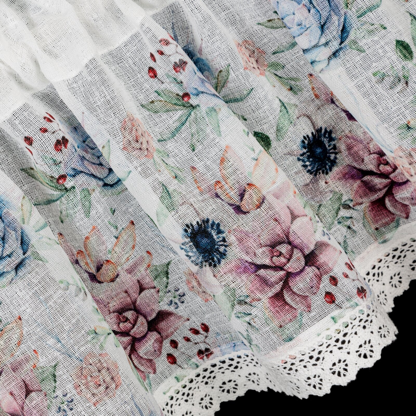 Hotová záclona DORA růžová - s tunelem