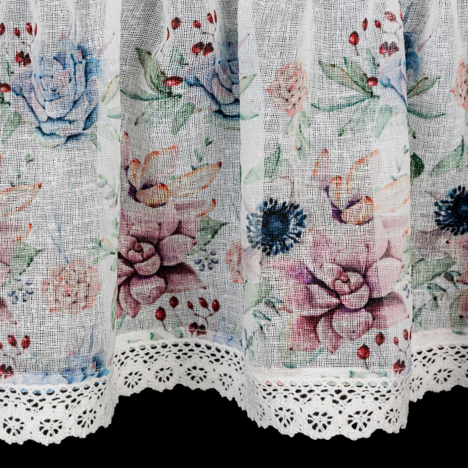 Hotová záclona DORA růžová - s tunelem