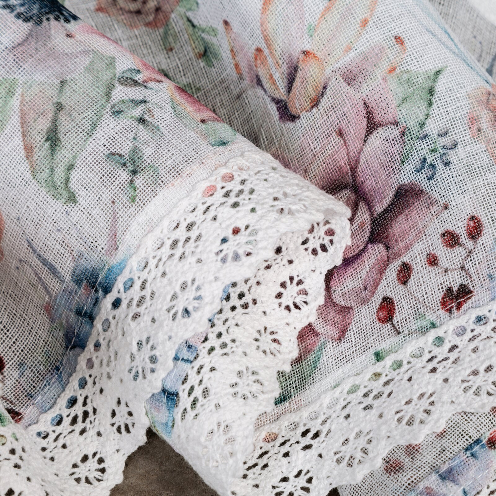 Hotová záclona DORA růžová - s tunelem